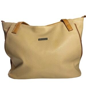 KOLTOV Emily Tote Bag Purse Butternut Pebbled Faux Leather Shoulder Handbag